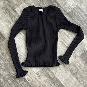 Pink Lily Ribbed long sleeve top